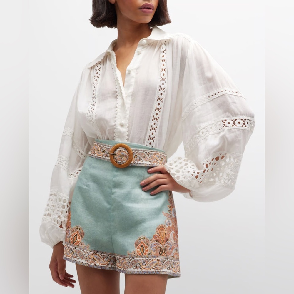 Zimmermann Devi Billow Ramie Blouse & Devi Tuck Short Set - Picture 14 of 17